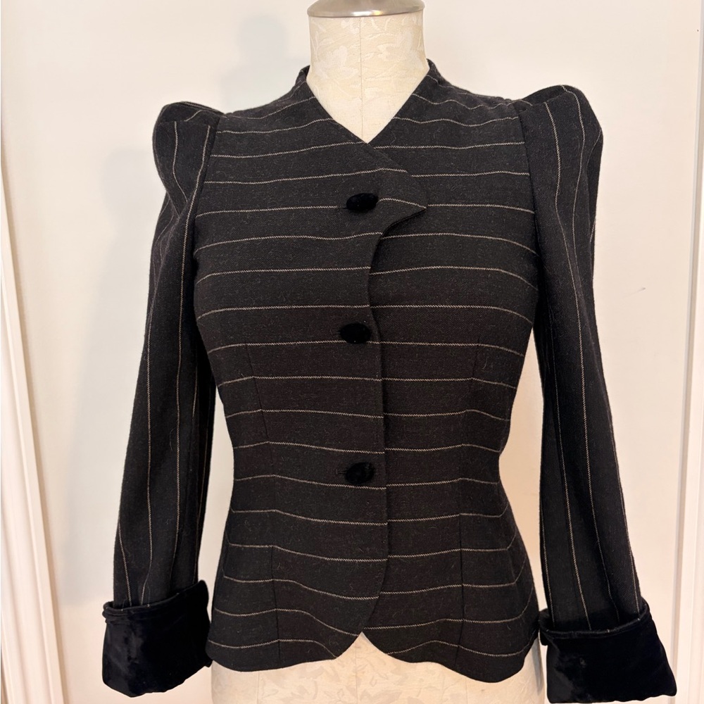 Emporio Armani Black Pinstripe Women's Blazer